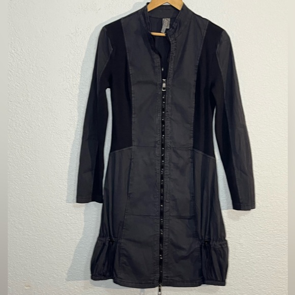 XCVI Jackets & Blazers - XCVI Winifred jacket dress full zip mixed media above the knee Lagenlook Artsy